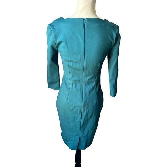 Boden Teal Rebecca Sweetheart Ponte Midi Sheath Dress - 6P - Picture 4 of 7